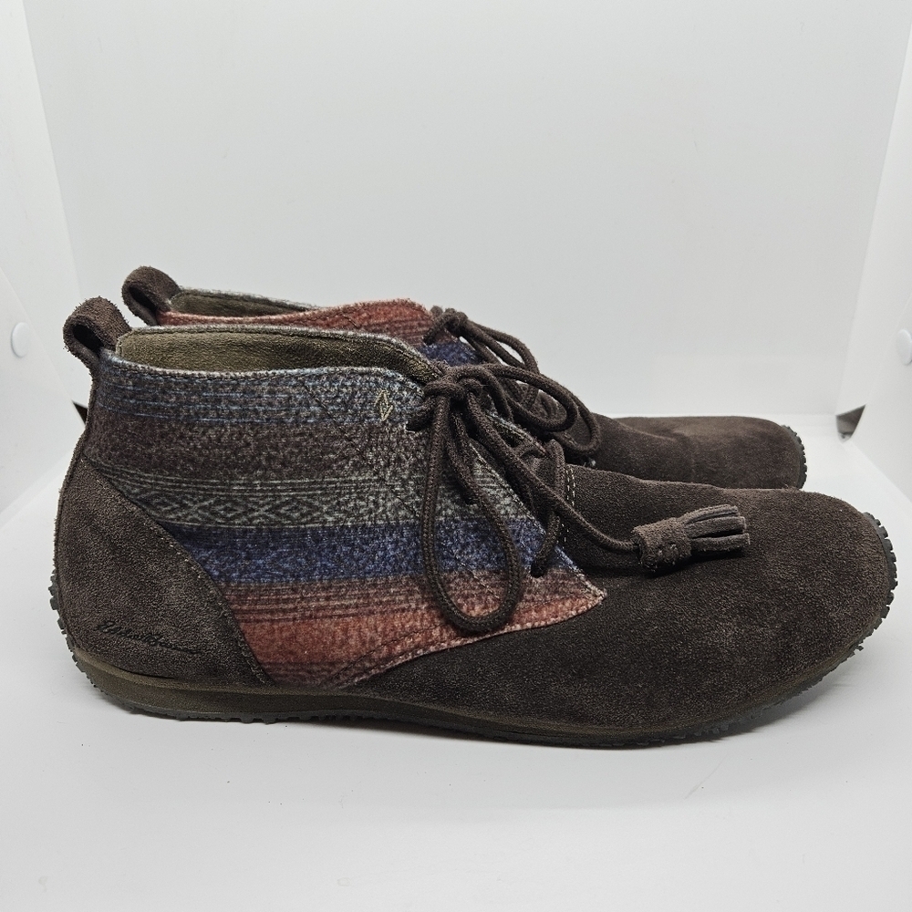 Eddie Bauer brown suede and multicolor textile Transition chukka boots 8.5